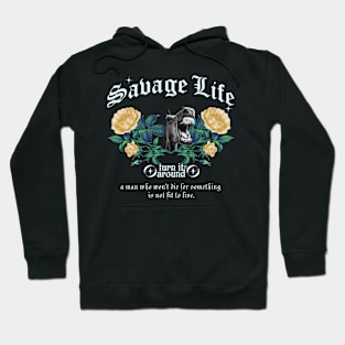 savage life - vintage flower design Hoodie